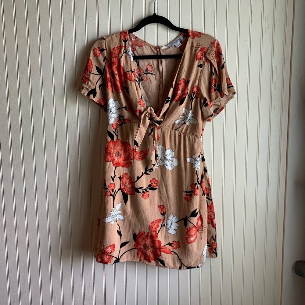 Floral Tie Front Dress